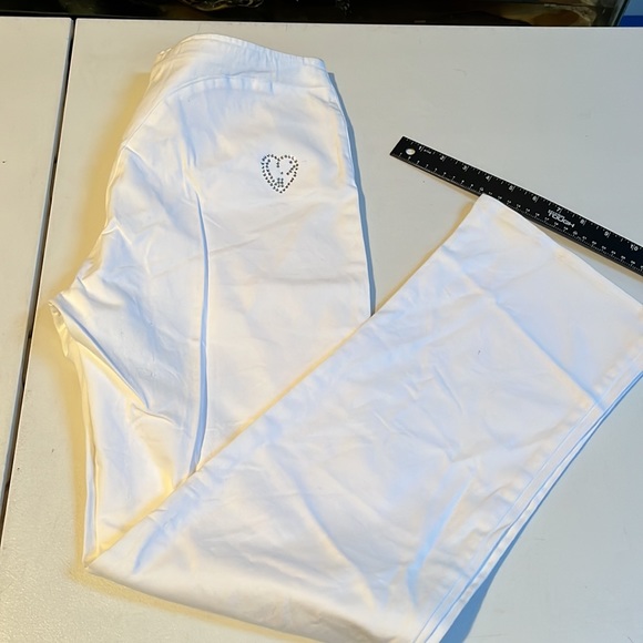 Roberto Cavalli Jeans  size 12 white high rise bootcut jeans Voyage Passion - Picture 5 of 15